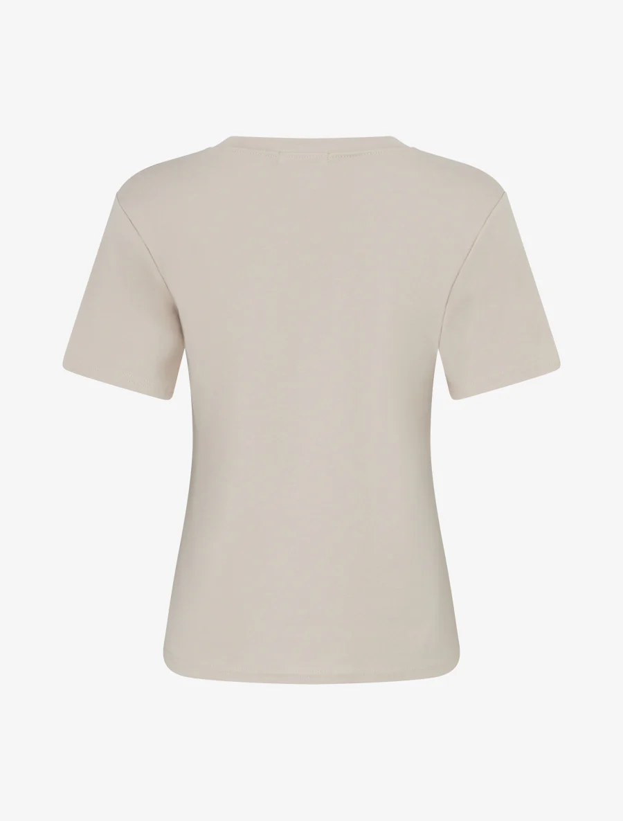 Korte mouwen T-shirt met bloemenmotief - Beige - Image 2