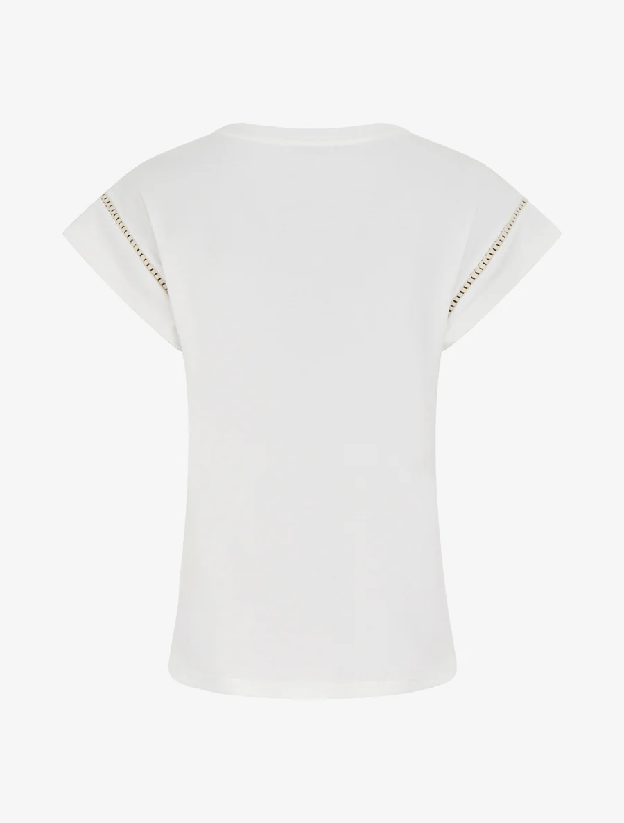 Korte mouwen T-shirt met geborduurde palmboom - Wit - Image 2