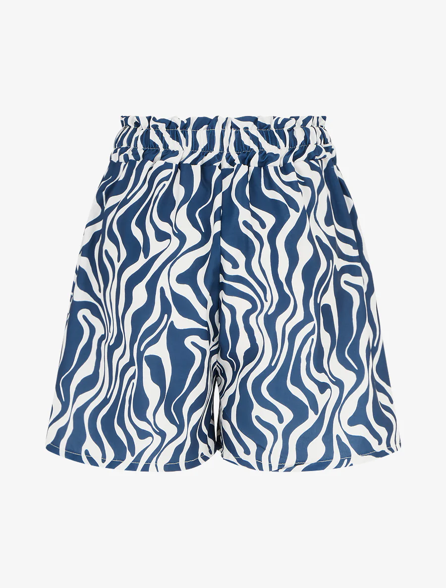 Korte paperbag met fantasieprint - Marine - Image 2