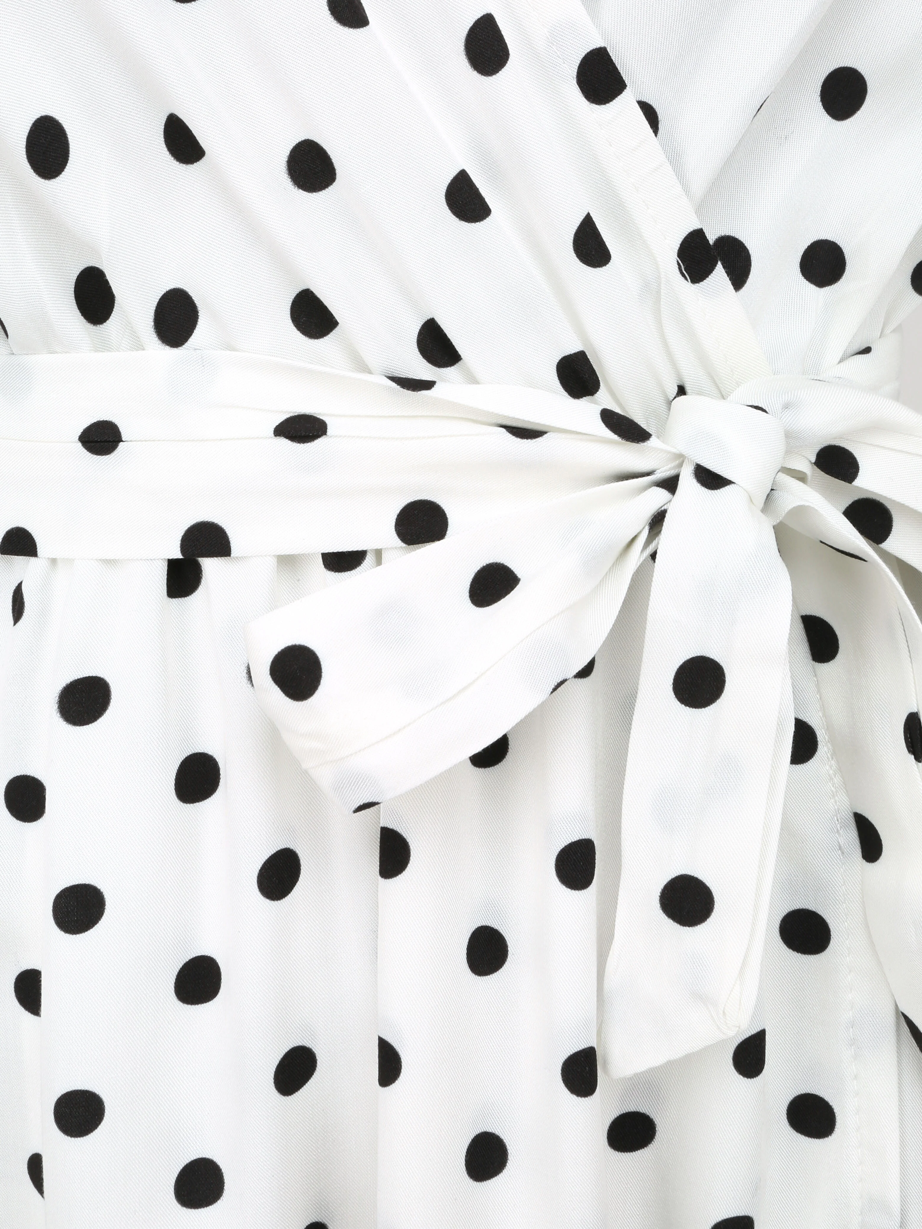 Korte portemonnee geprinte polkadot jurk - Wit - Image 3