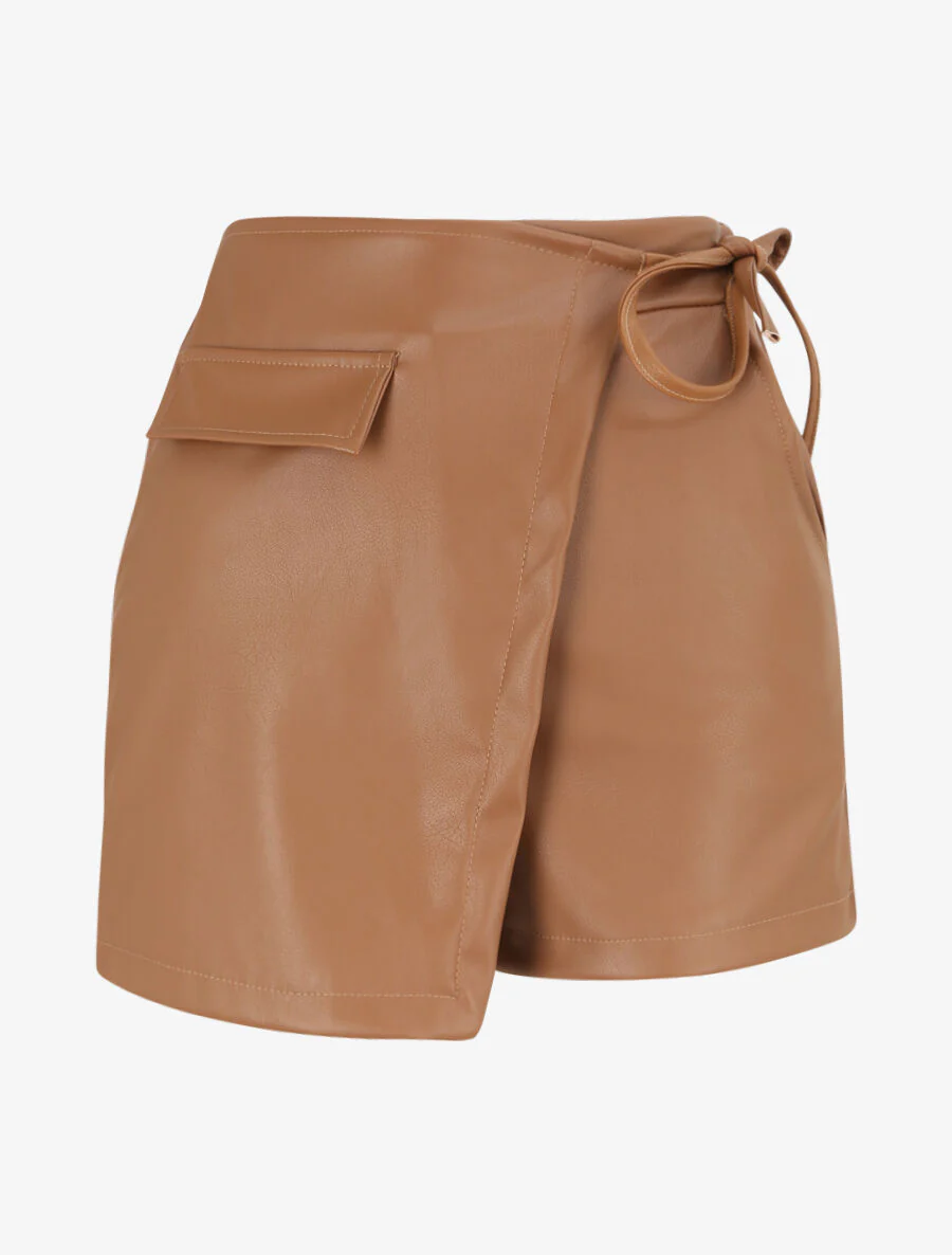 Korte portemonnee-stijl imitatie - Kameel