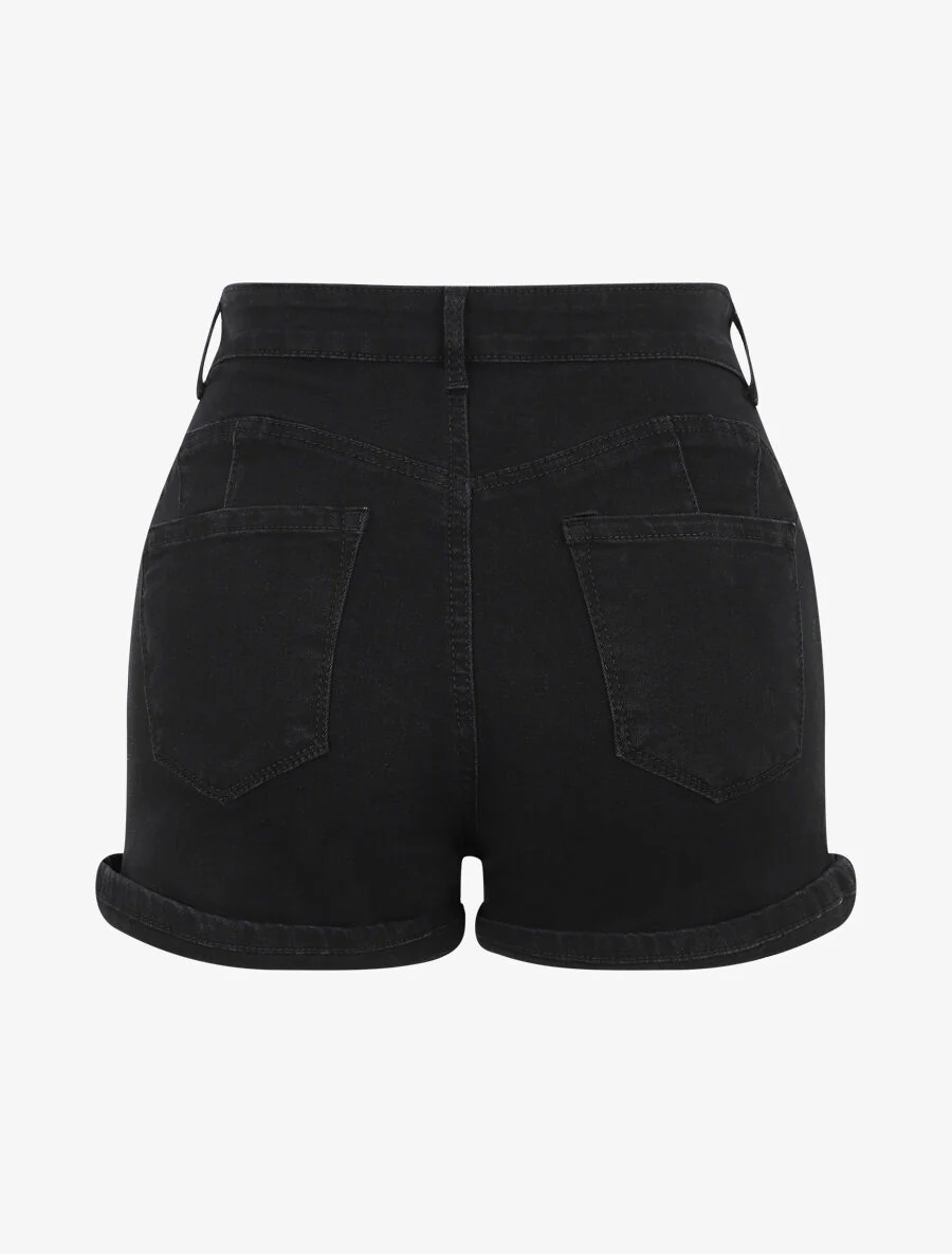Korte push-up met krassen - Zwart - Image 2
