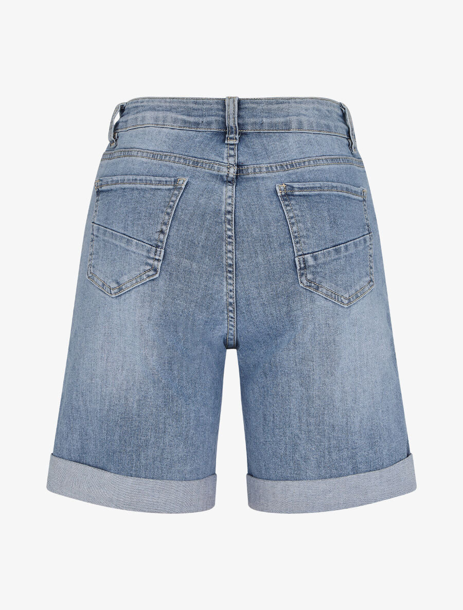 Korte rechte jeans met zoom - Blauw - Image 2