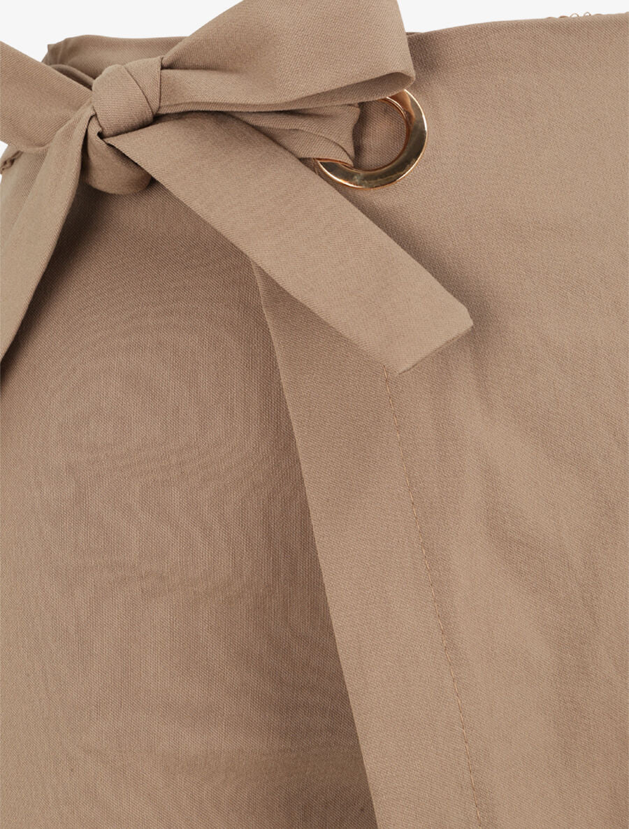 Korte stijl rok met elastische taille - Kameel - Image 3