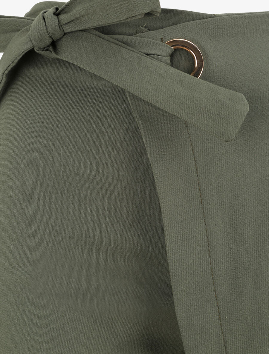 Korte stijl rok met elastische taille - Kakigroen - Image 3
