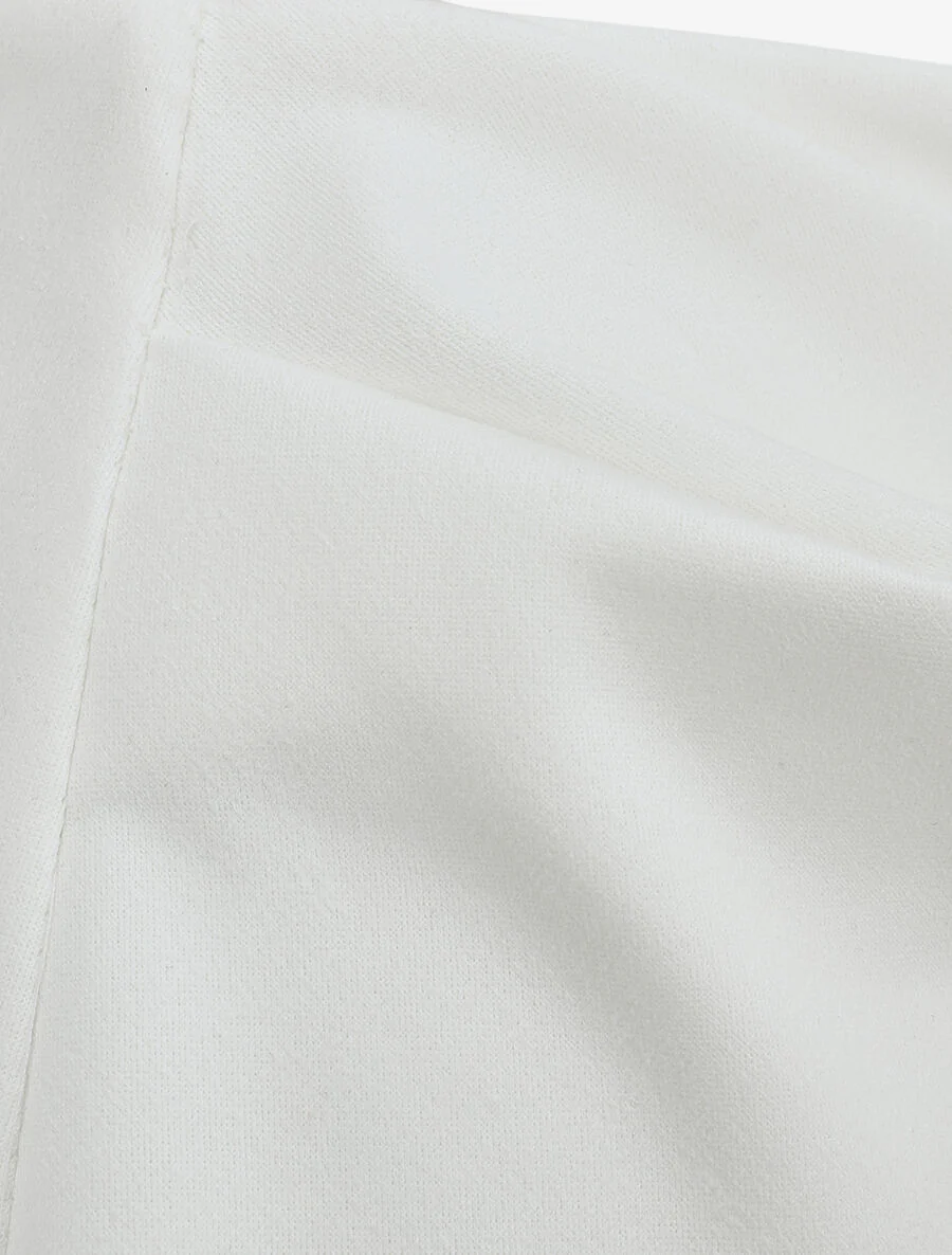 Korte suedine rok met gedrapeerd effect - Wit - Image 3