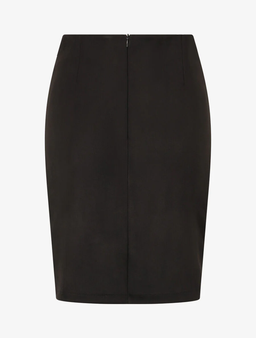 Korte suedine rok met rits - Zwart - Image 2