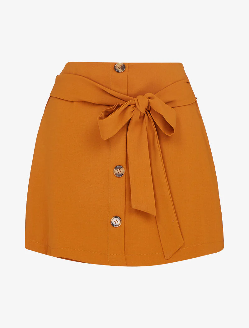 Korte trapezevormige rok - oranje - Image 2