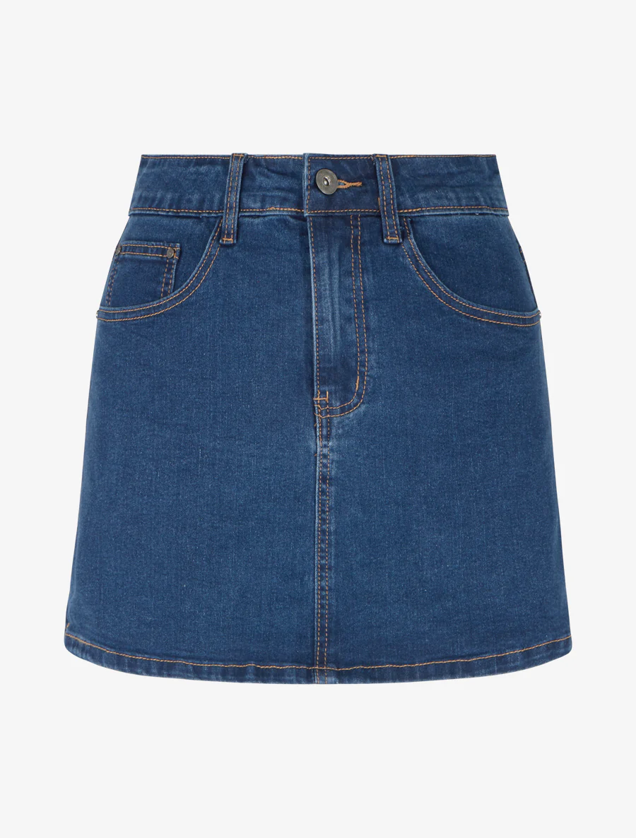 Korte trompe-l'oeil spijkershort - Blauw