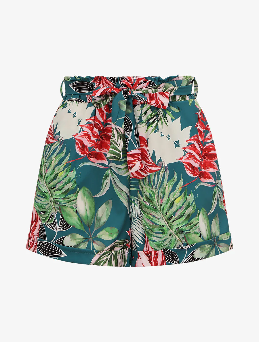 Korte tropische afgedrukte omgekeerde - Eend blauw