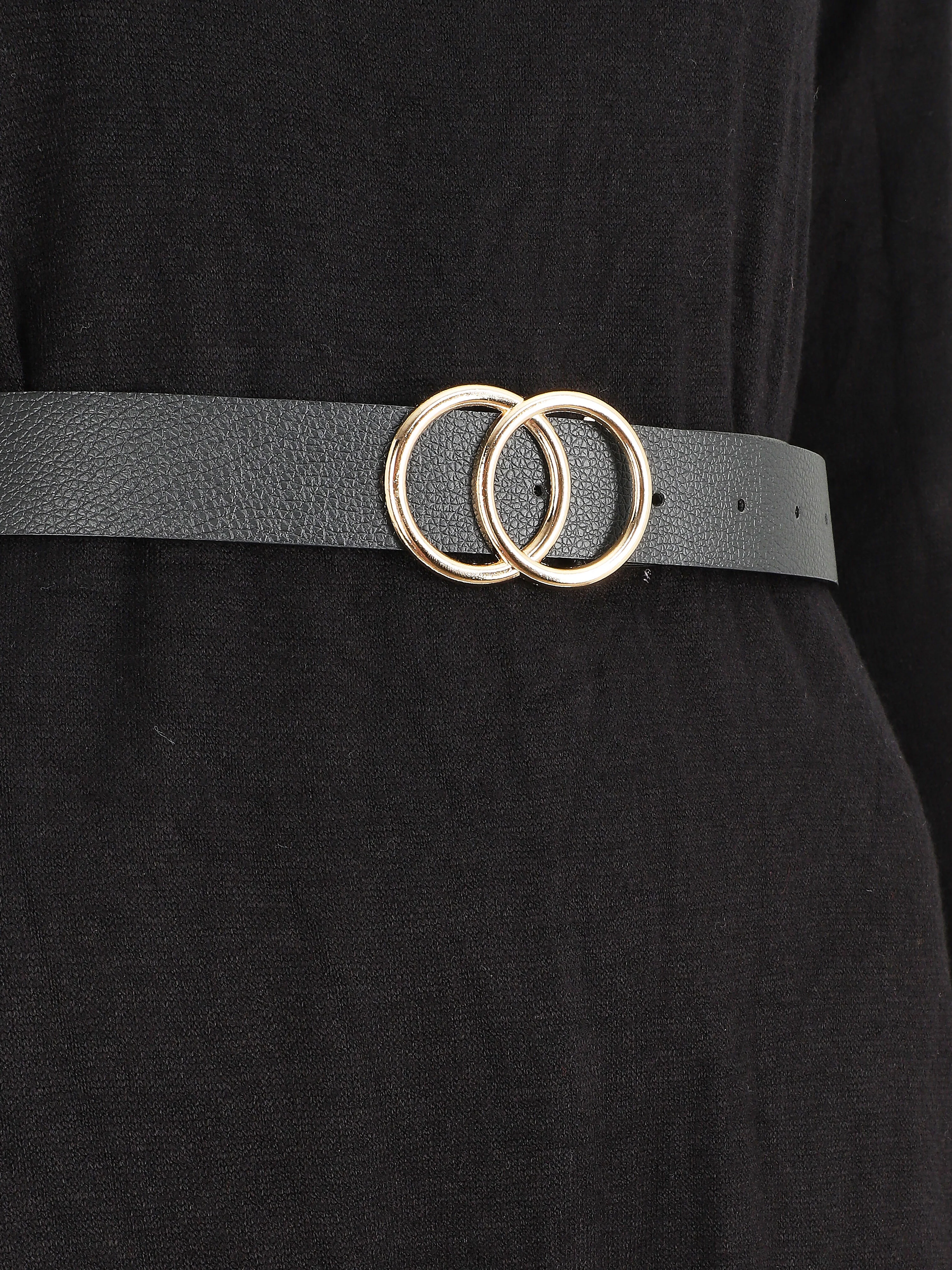Korte trui-jurk met open rug - zwart - Image 3