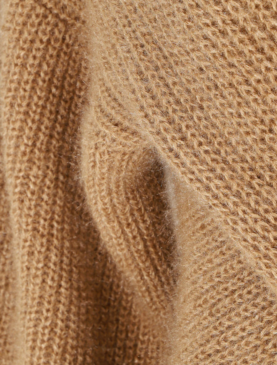 Korte trui met omslagkraag - Camel - Image 3