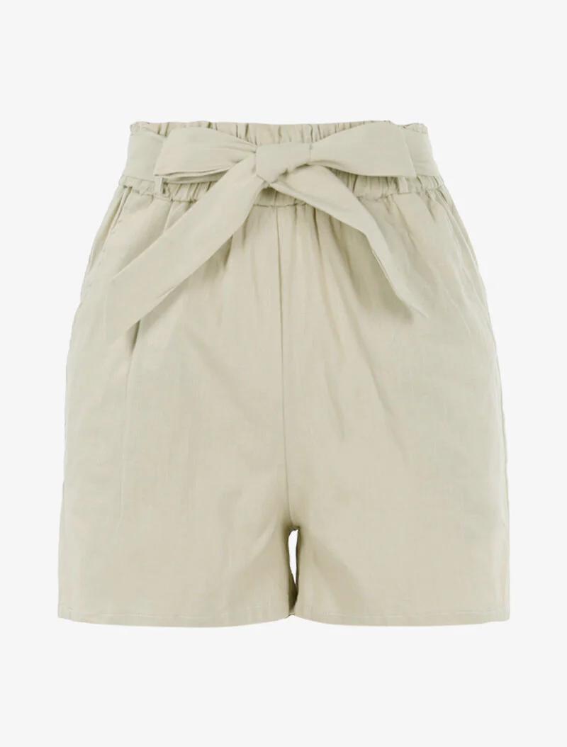 Korte uni canvas effect - beige - Image 4