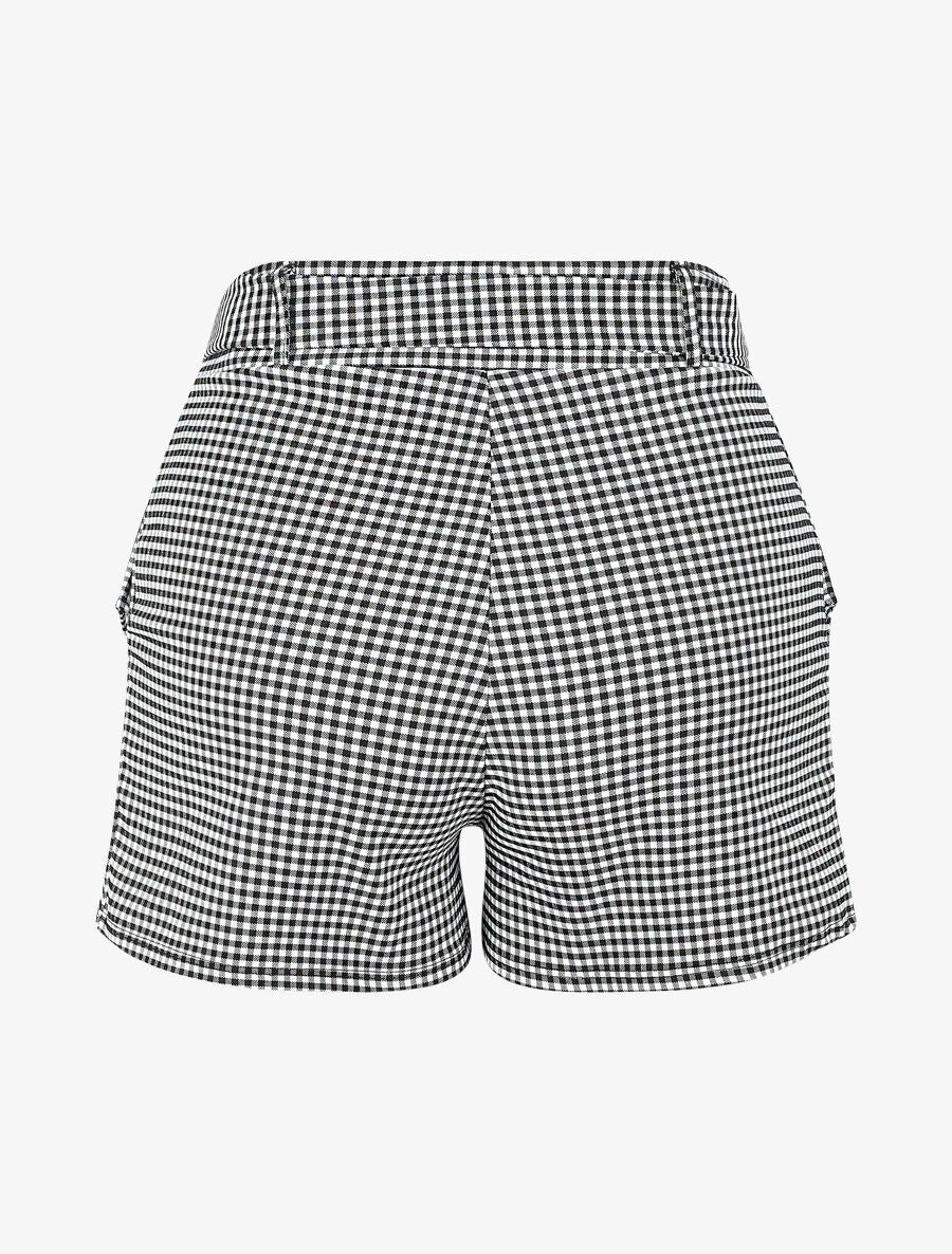 Vichy print short - Zwart - Image 2