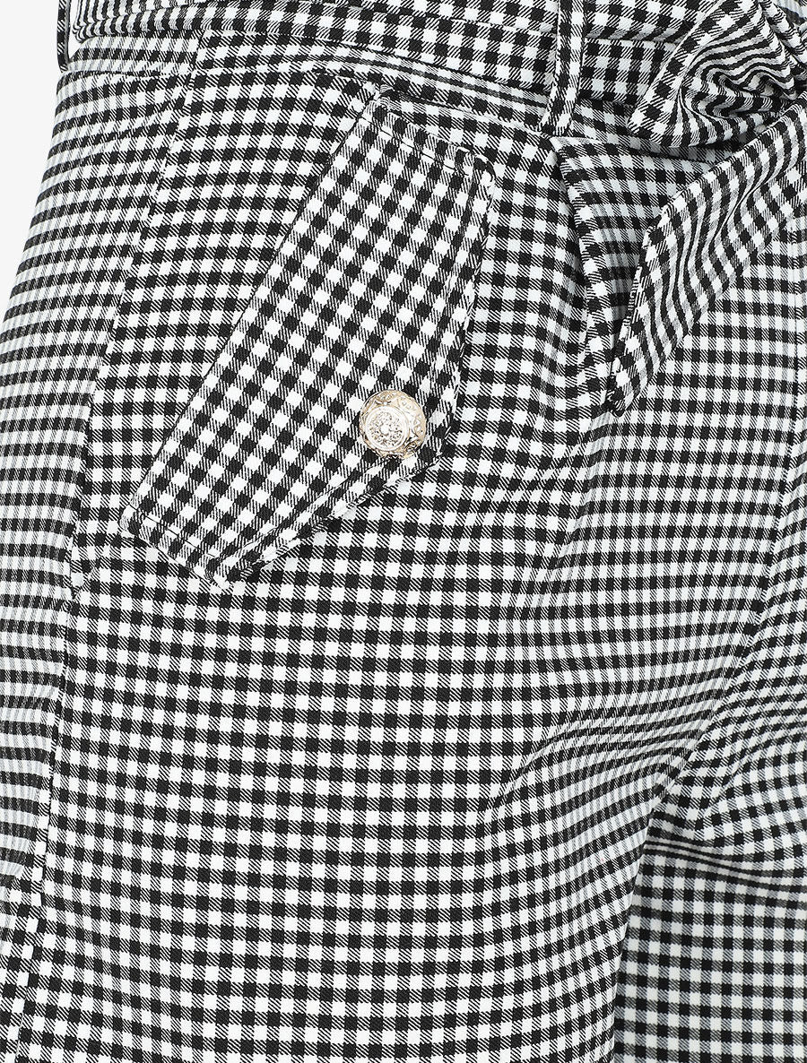 Vichy print short - Zwart - Image 3