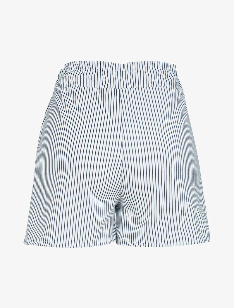 Korte wijde broek met gestreepte print - zwart - Image 2