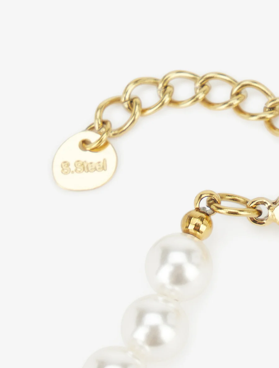 Kralenarmband - Goud/wit - Image 3