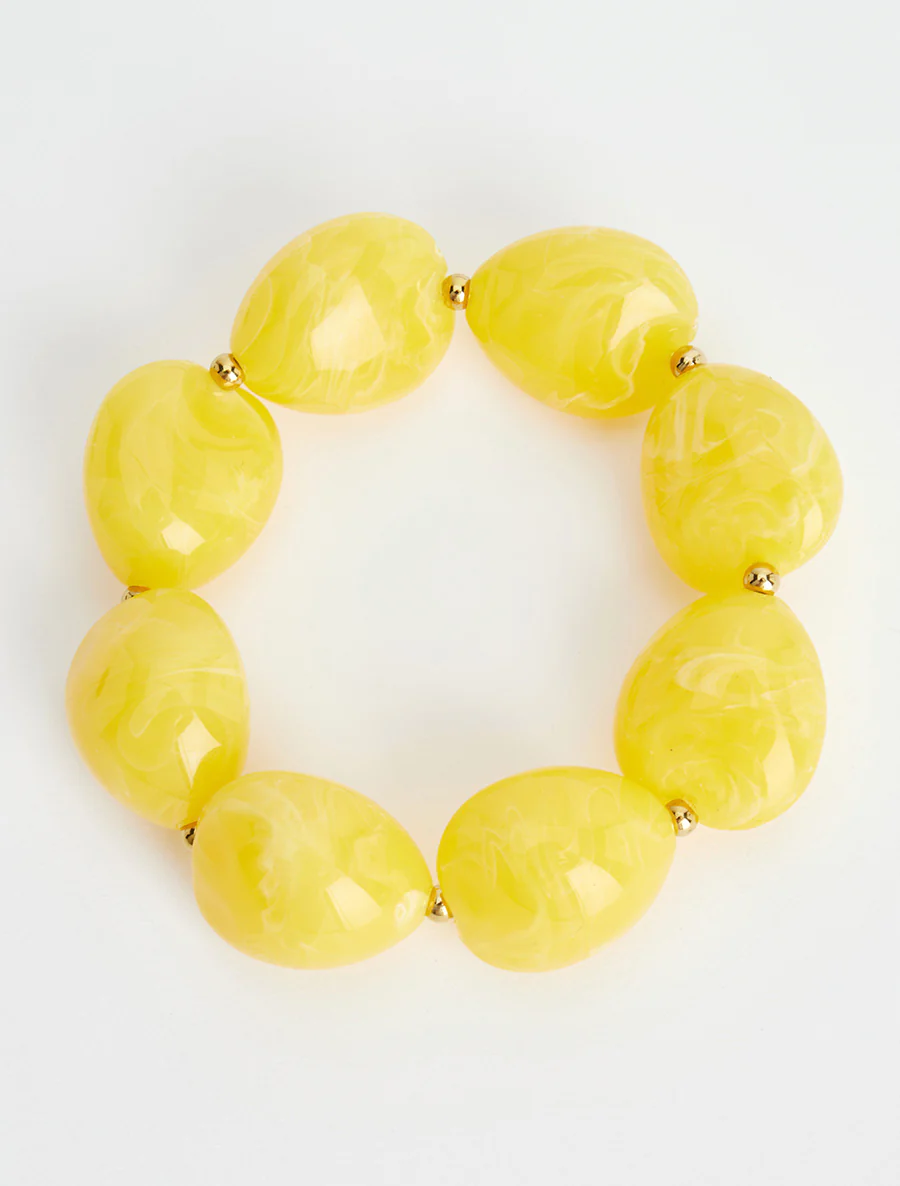 Kralenarmband van hars - Geel - Image 2
