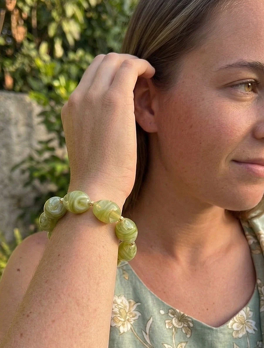 Kralenarmband van hars - Groen