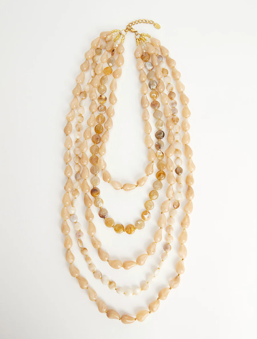 Kralenketting van hars - Beige - Image 2