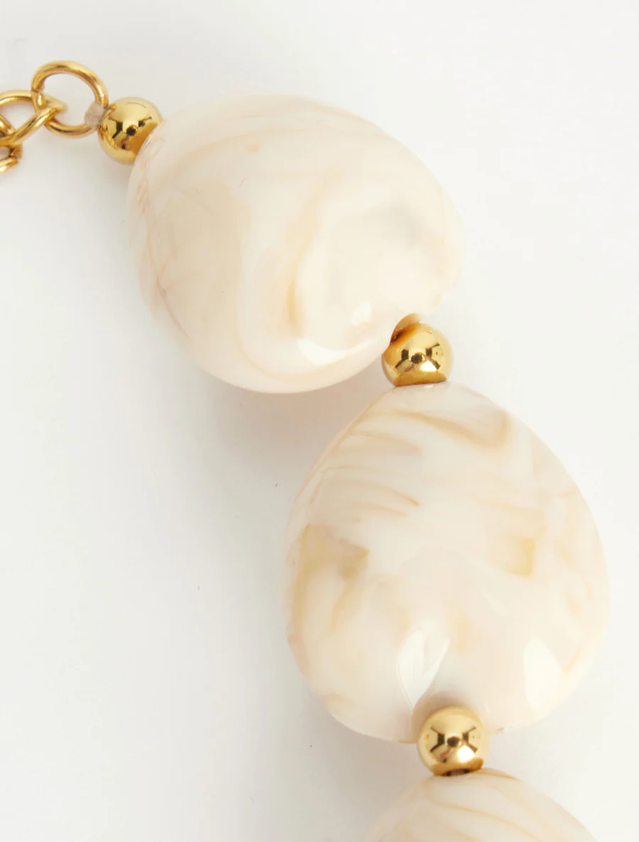 Kralenketting van hars - Beige - Image 3