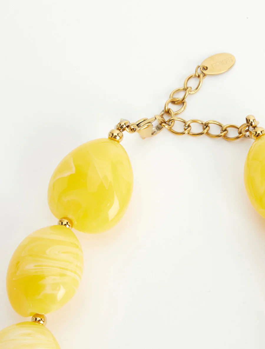Kralenketting van hars - Geel - Image 3