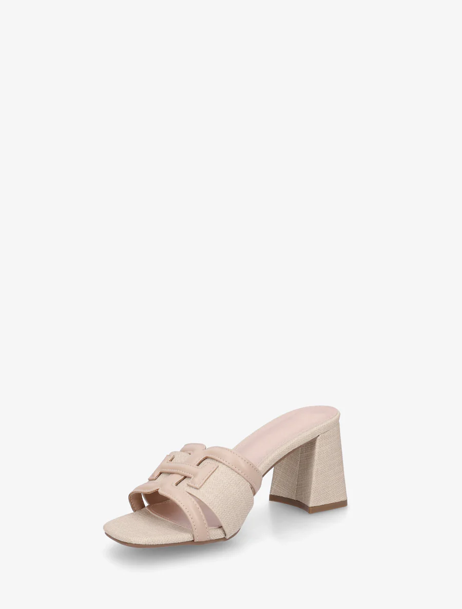 Kunstleren muiltjes met fantasieband - Beige - Image 3