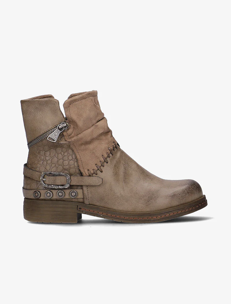 Rocklaarzen met ritsen en textuur - taupe