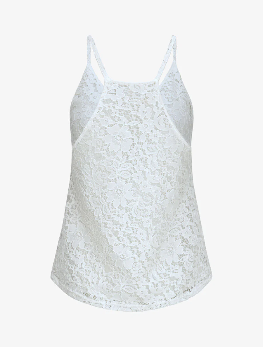 Lace Racerback Tank Top - Wit - Image 2