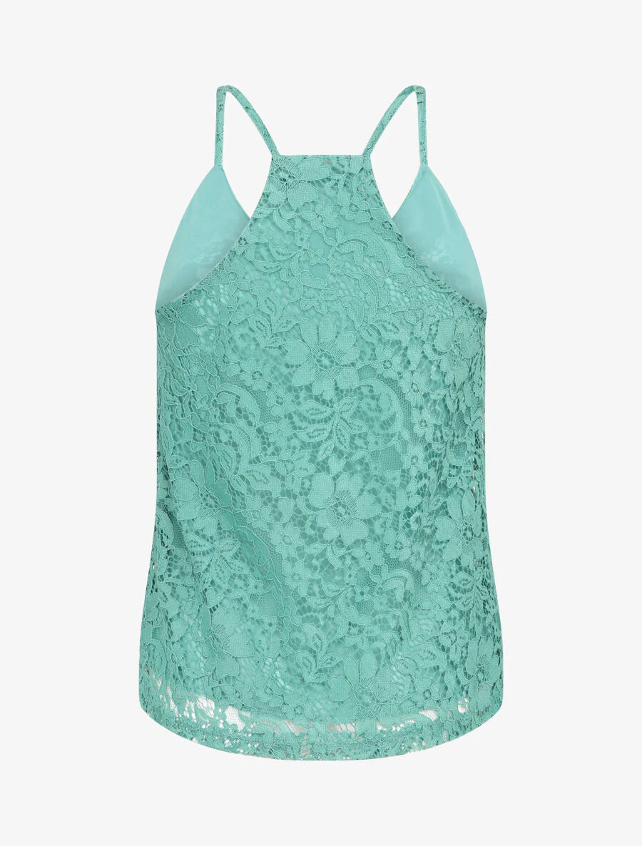 Lace Racerback Tank Top - Blauw - Image 2