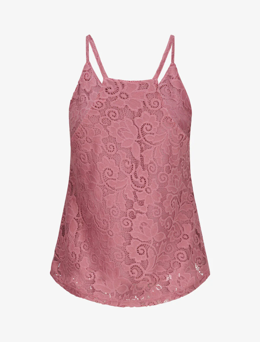 Lace Racerback Tank Top - Oudroze - Image 2