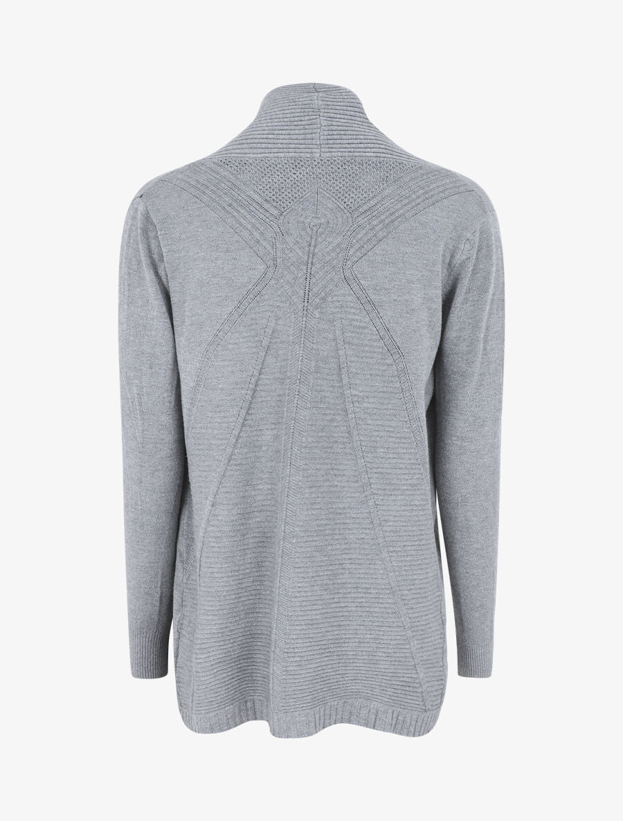 Lang. gebreid vest - Grijs - Image 2