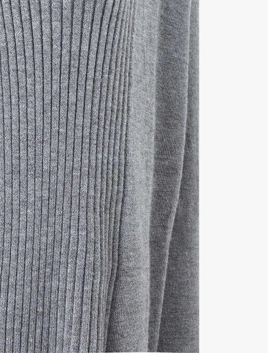 Lang. gebreid vest - Grijs - Image 3
