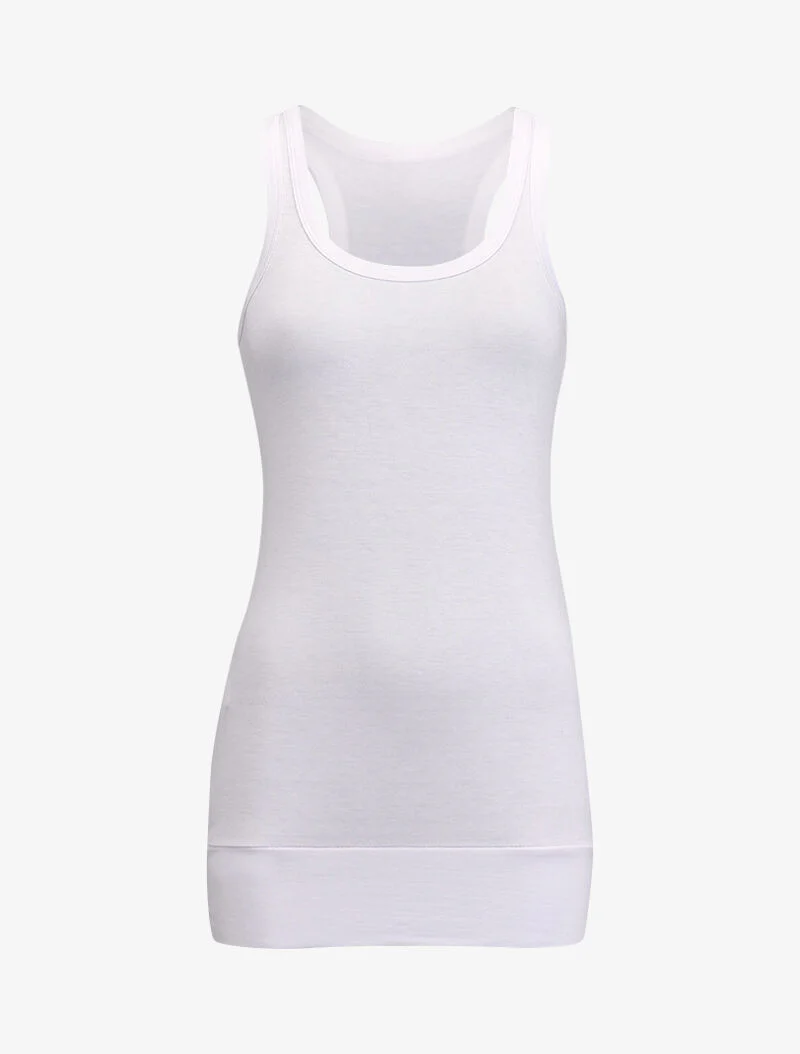 Lange aansluitende tanktop - wit