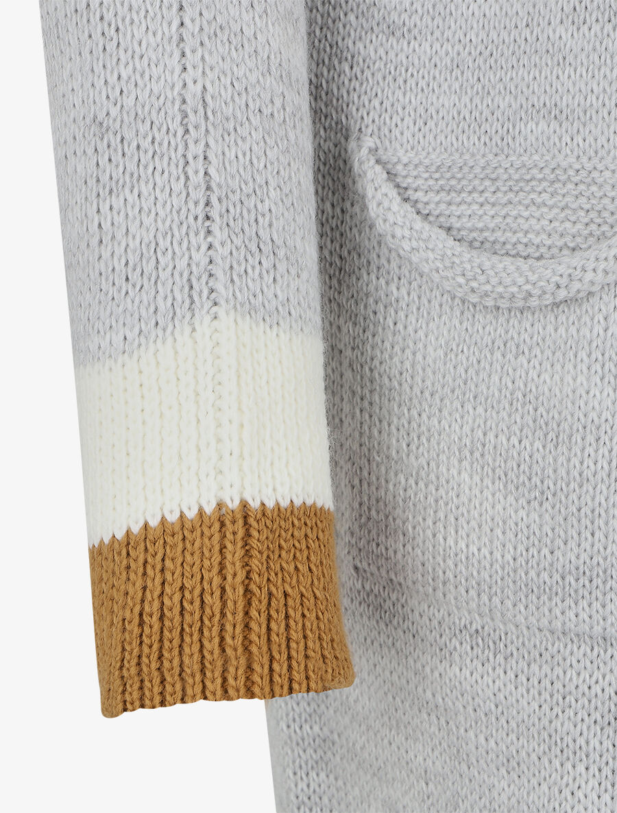 Lang gestreept vest met capuchon - Lichtgrijs - Image 3