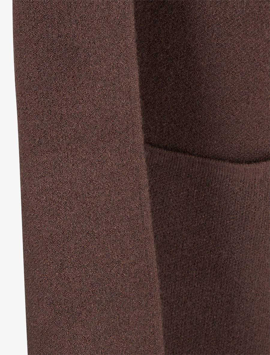 Lang gilet met sjaalkraag - Bruin - Image 3