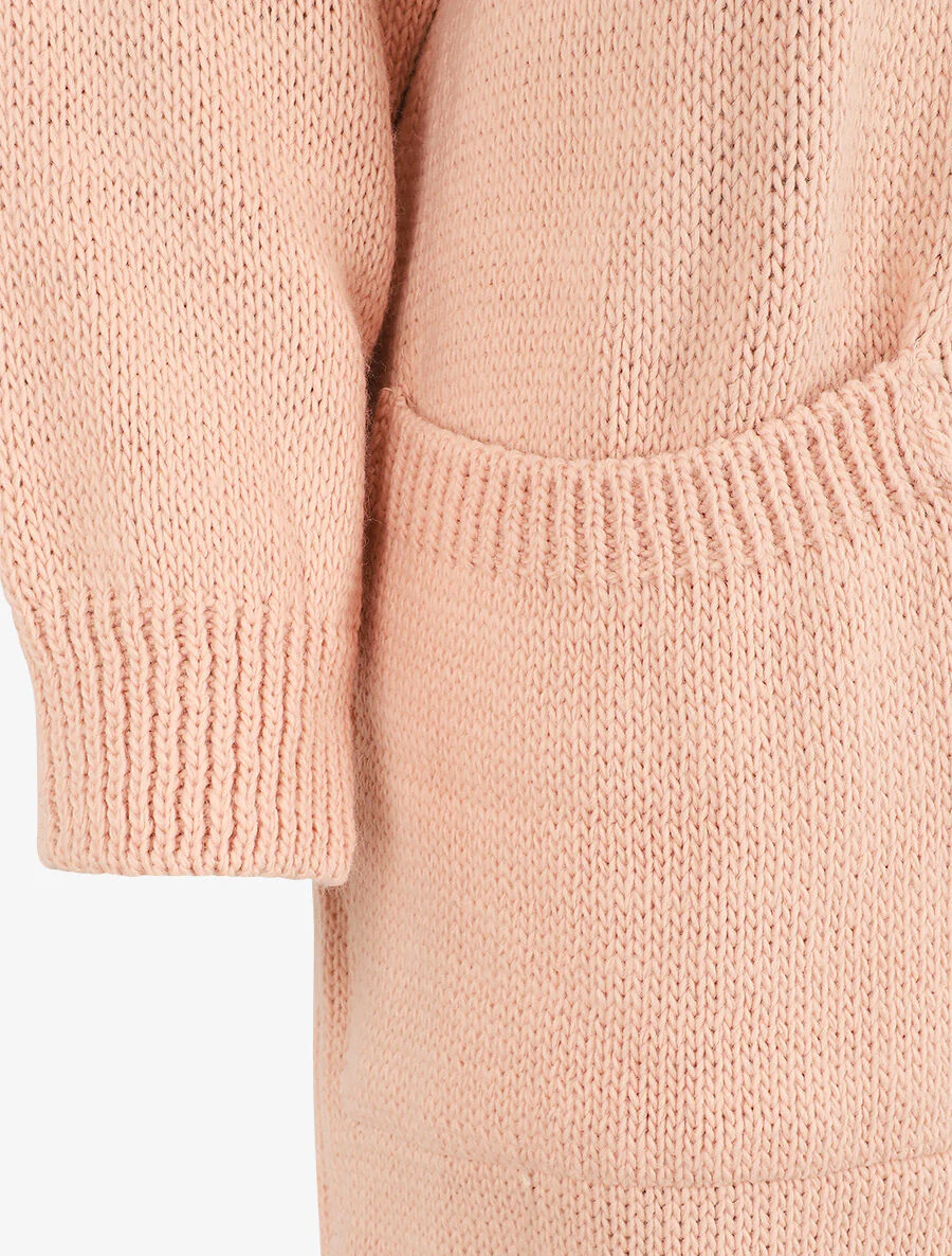 Lang open vest met vleermuismouwen - Roze - Image 3