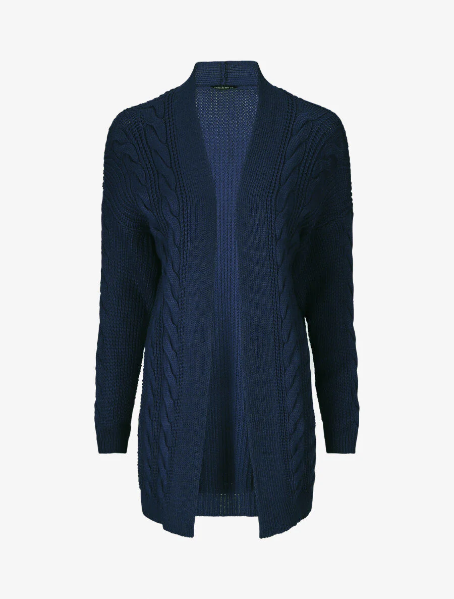 Lang open vest van mesh - blauw
