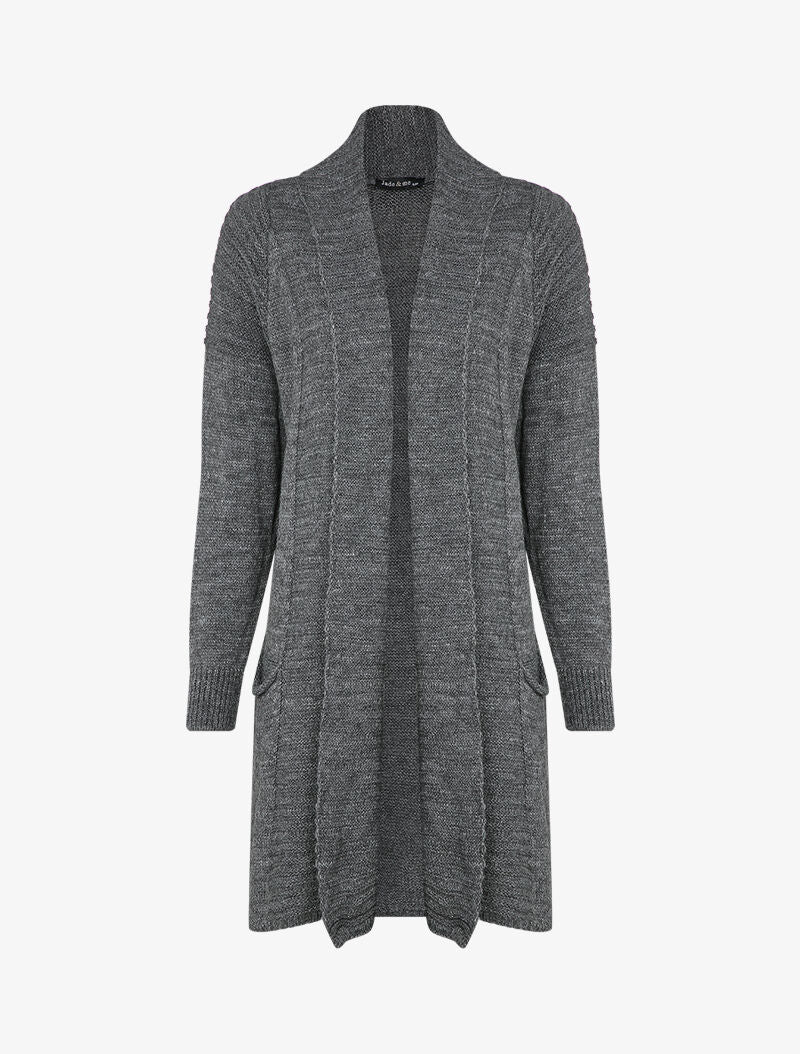 Halflang vest met sjaalkraag - Donkergrijs