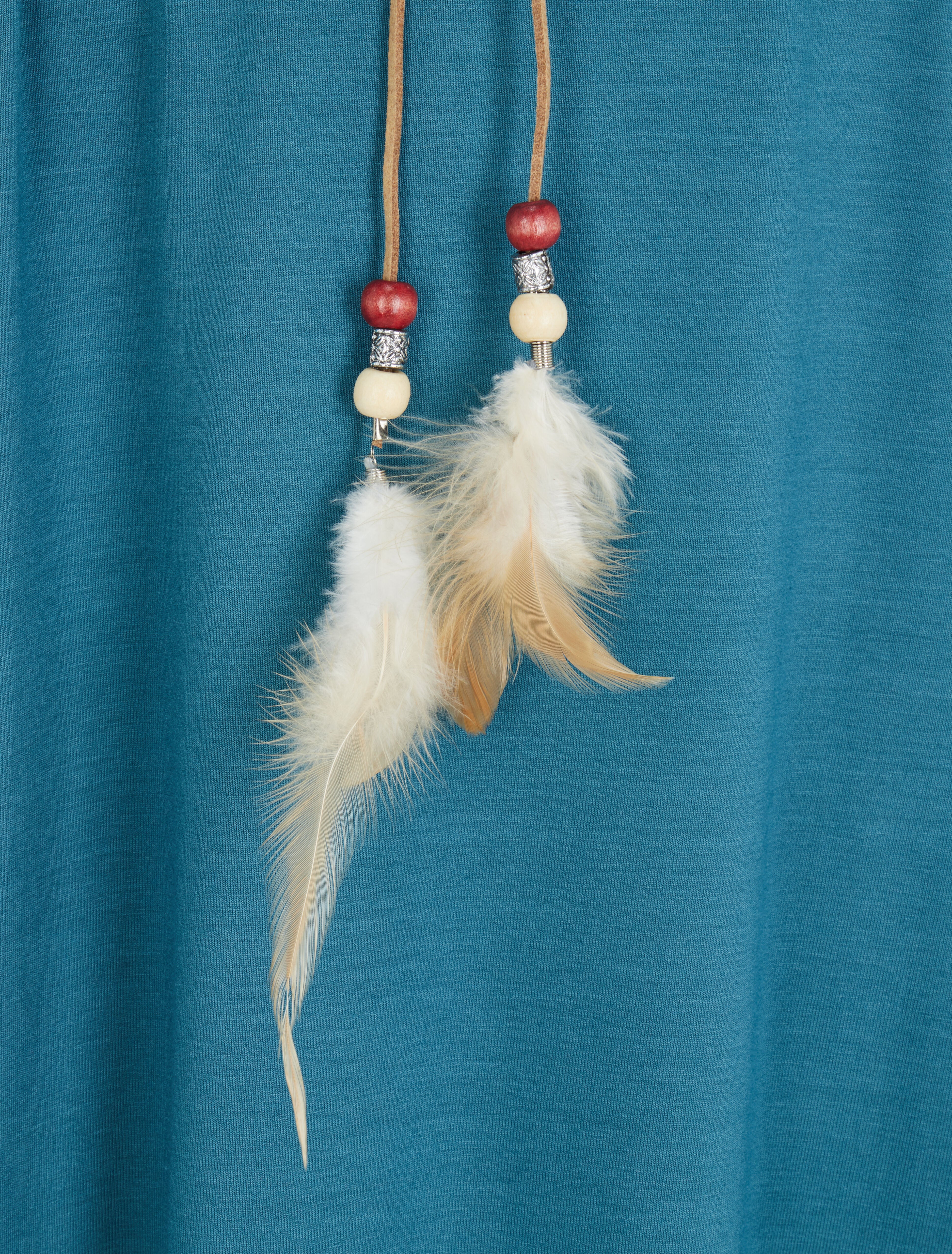 Lange basic mouwloze jurk - Eendblauw - Image 3
