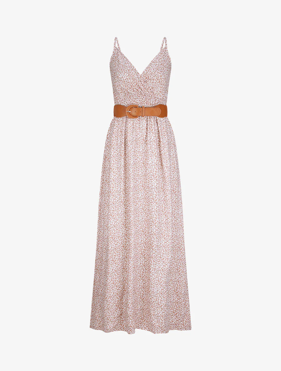 Lange bloemenprint jurk - Wit