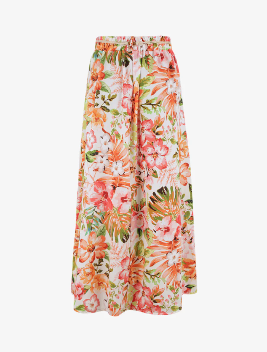 Lange bloemenprint rok - Ecru - Image 2