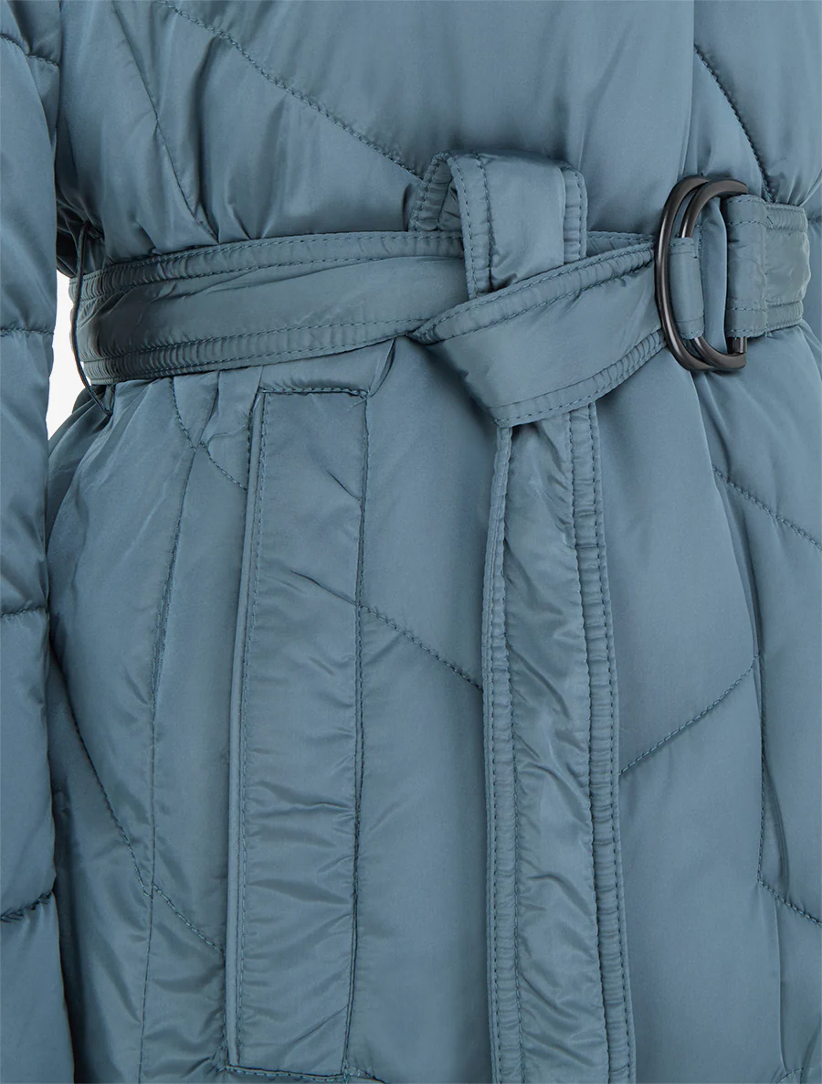 Lange donsjas met opstaande kraag - Blauw - Image 3