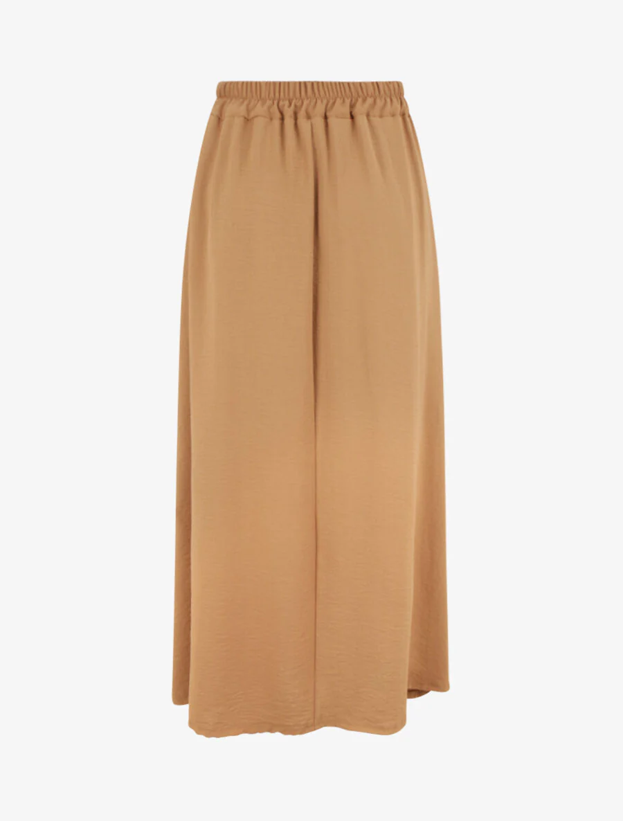 Lange effen uitlopende rok - Camel - Image 2