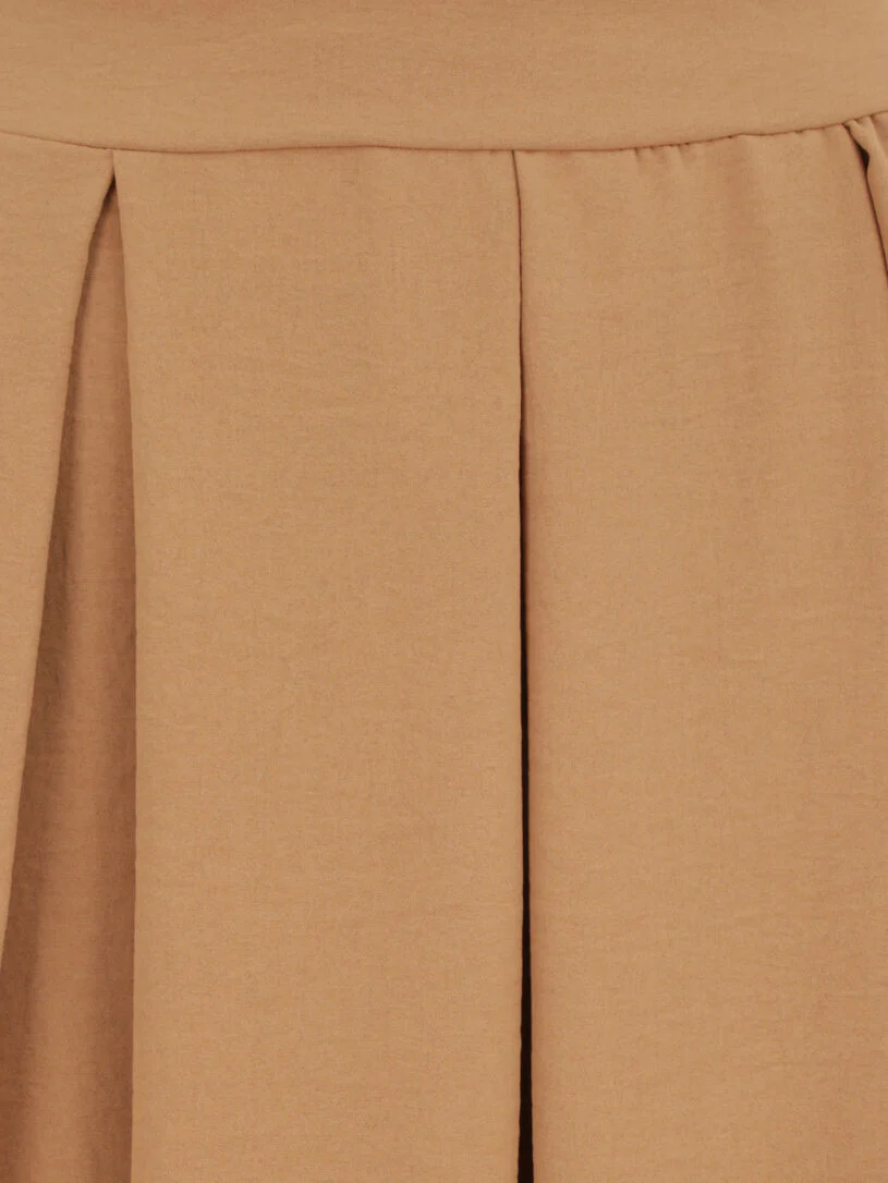 Lange effen uitlopende rok - Camel - Image 3