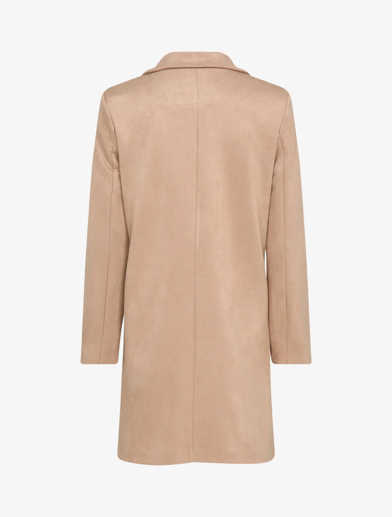 Lange jas in suèdine - Beige - Image 2