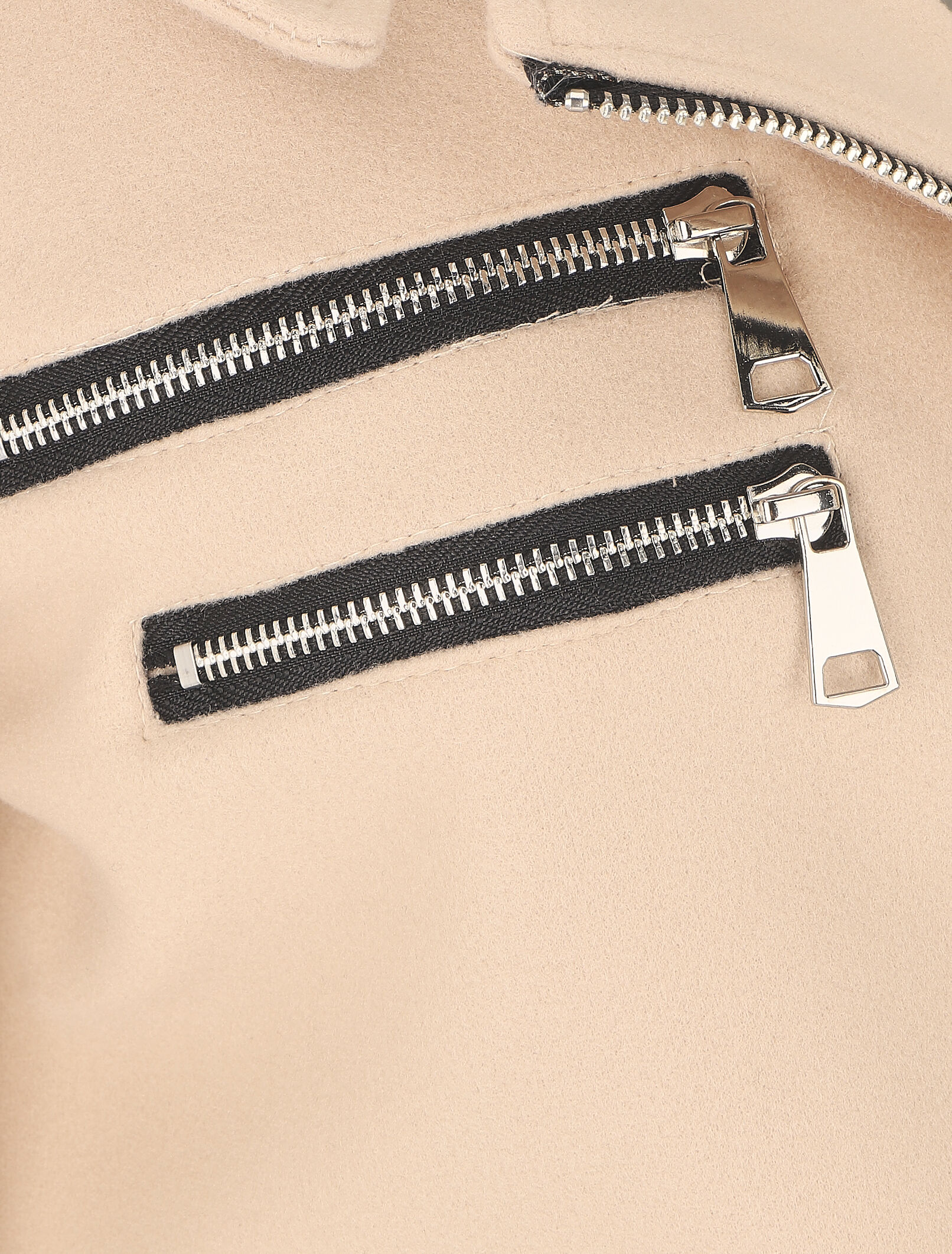 Lange jas met capuchon en ritssluiting - Beige - Image 3