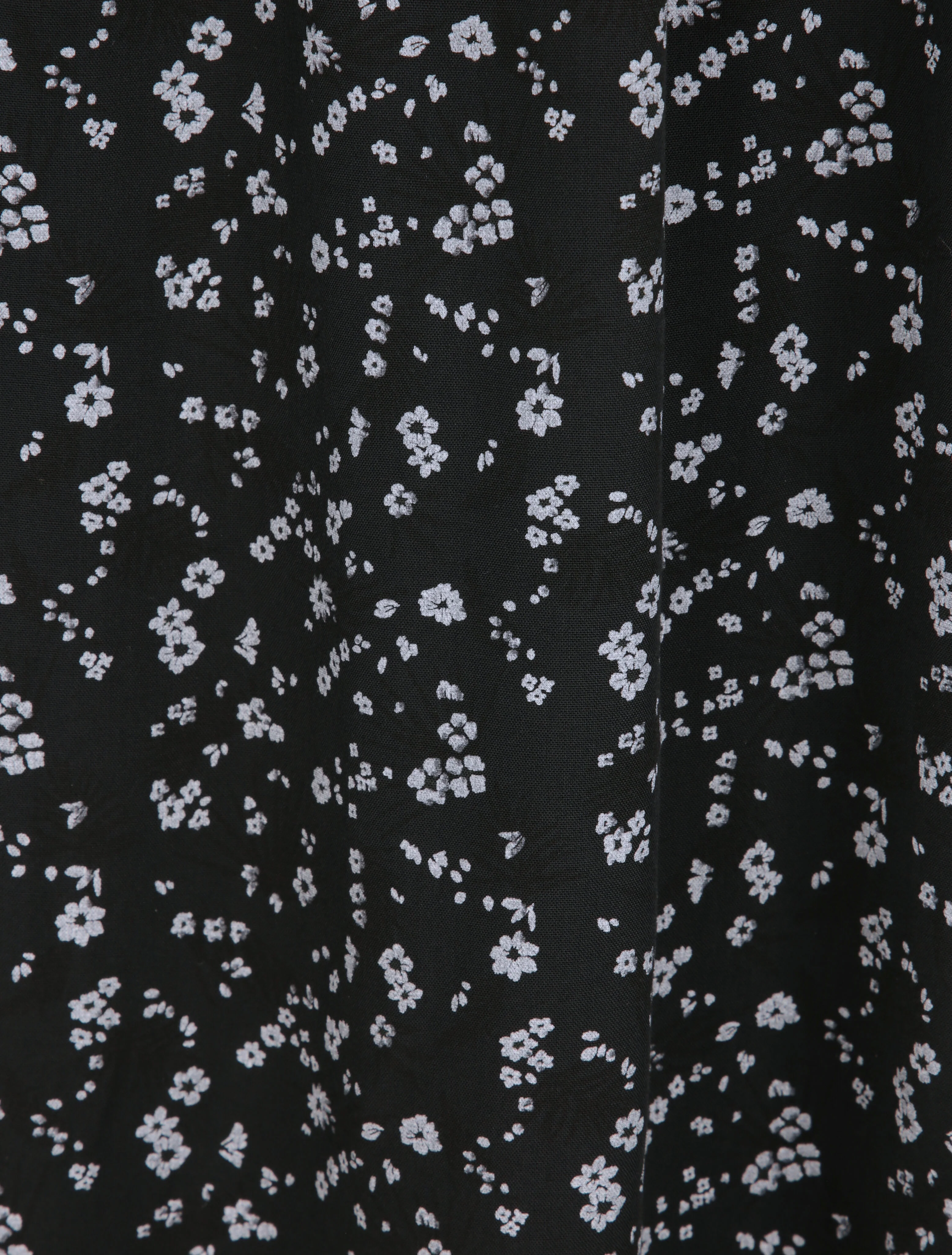 Lange empirejurk met bandjes en veldbloemenprint - Zwart - Image 5