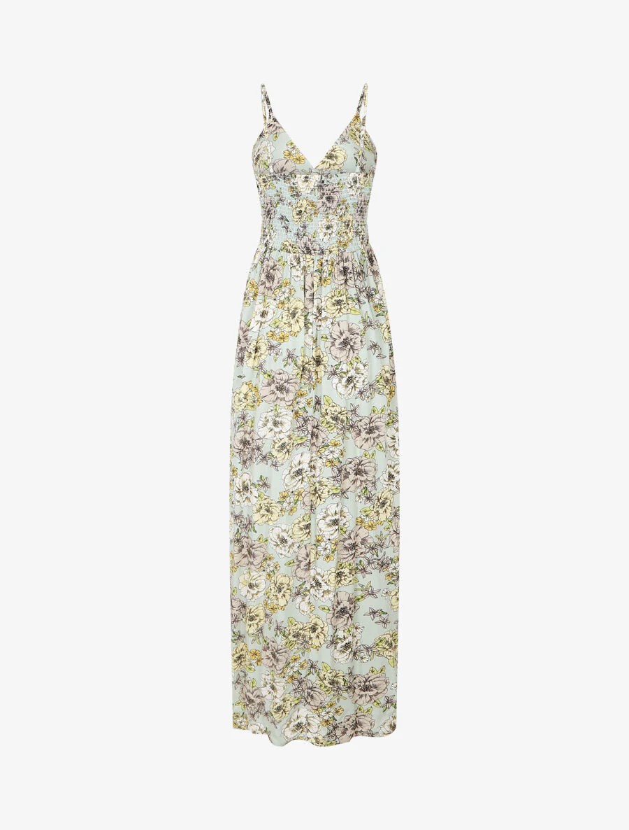 Lange jurk met bloemenprint - watergroen - Image 2