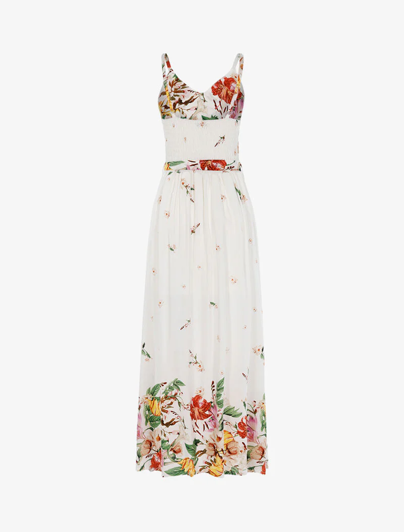 Lange jurk met bloemenprint - wit - Image 2